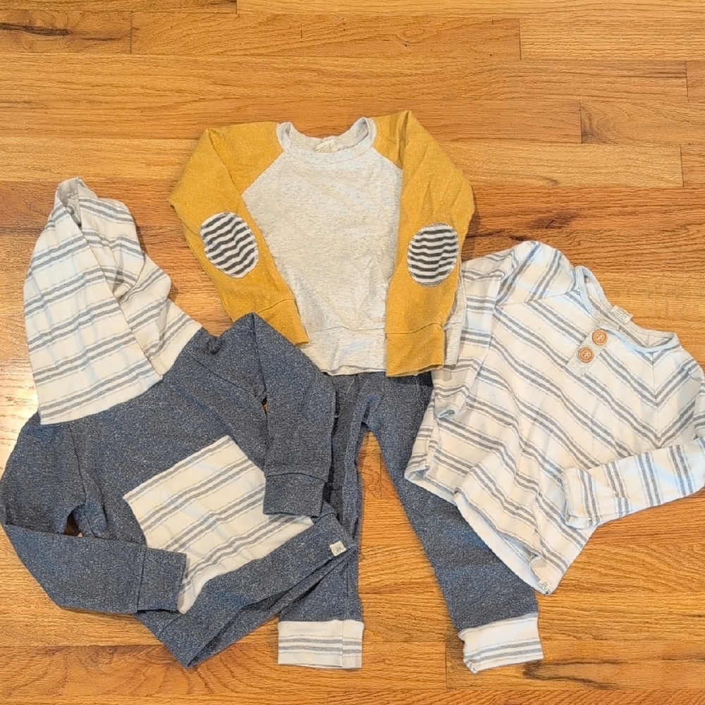 Kids Striped and Solid Tops Set